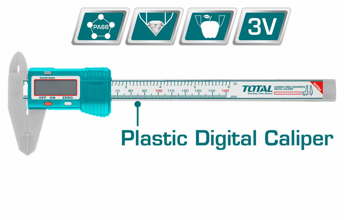 كاليبر ديجيتال بلاستيك 6" من Total Bashiti Hardware