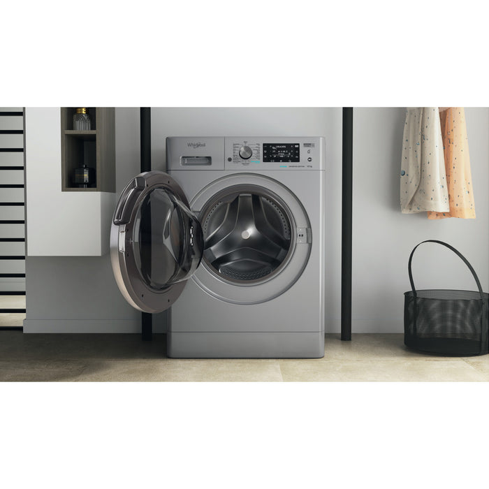 غسالة فل اتوماتك سعة 10 ك لون فضي من Whirlpool