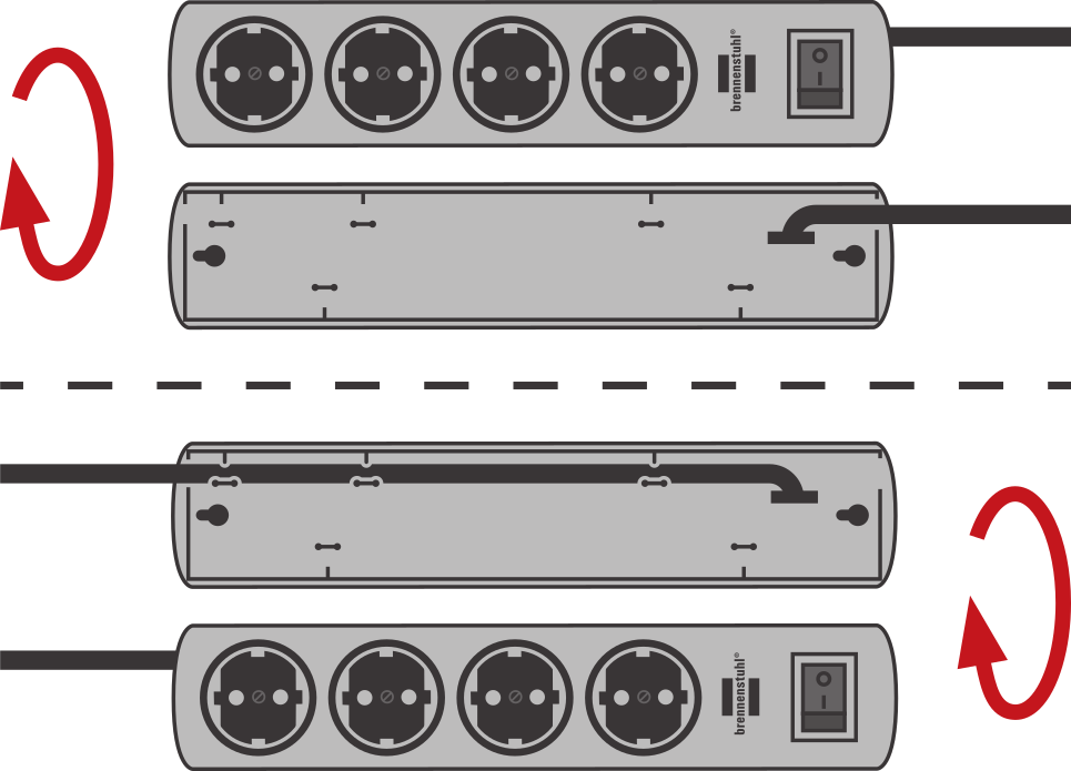 Electrical connection, 8 outlets, 2 meters long - Prinstuhl