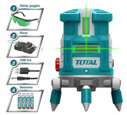 جهاز لفل 2 خط اخضر مع ستاند من توتال Bashiti Hardware