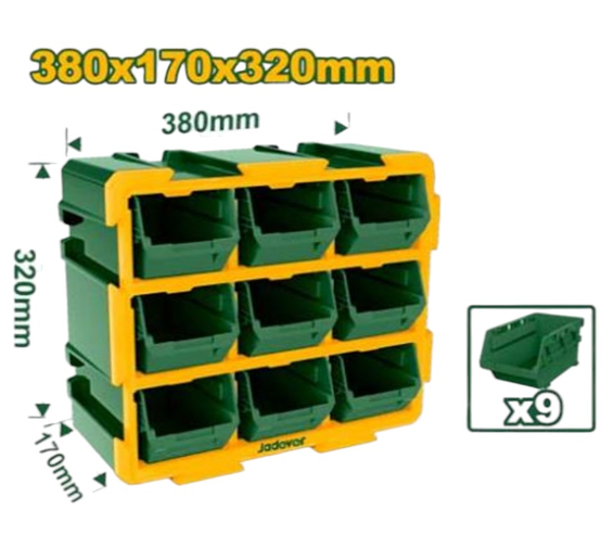 طقم وحدة علب تخزين وبراغي 9 قطع من جادايفر Jadver