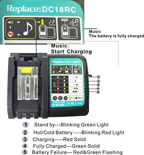 شاحن بطارية 18V حماية ضد الشحن الزائد DC18RC من ماكيتا MAKITA