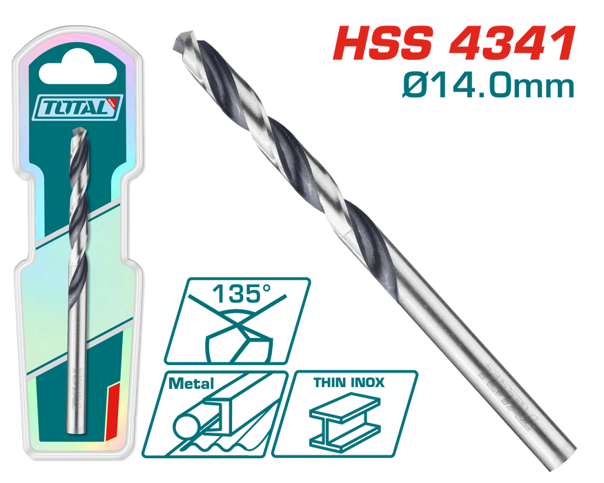 TOTAL 4341 HSS Drill Bit – 14mm (TAC1201404)