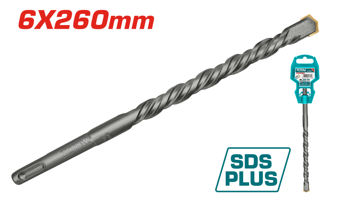 TOTAL SDS Plus Hammer Drill Bit - 6x260mm (TAC310604)