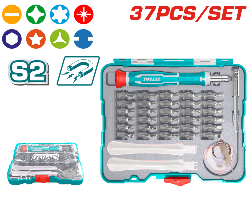 TOTAL 37PCs Precision Screwdriver Set (TACSD30376)