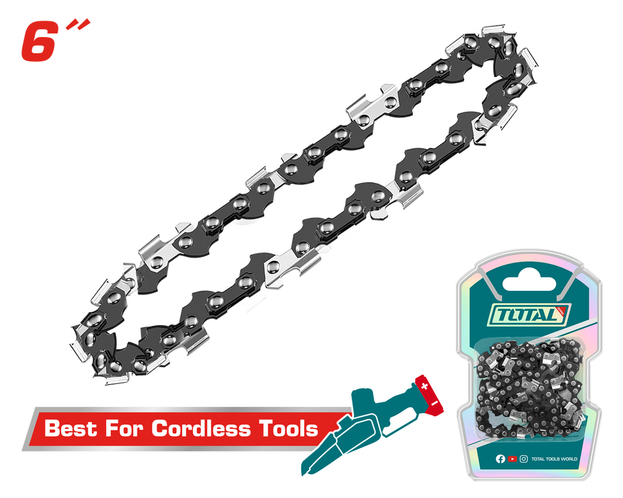 TOTAL Saw Chain for 6" Saws - 1/4" Pitch, 0.043" Gauge, 38 Links (TGTSC50601)