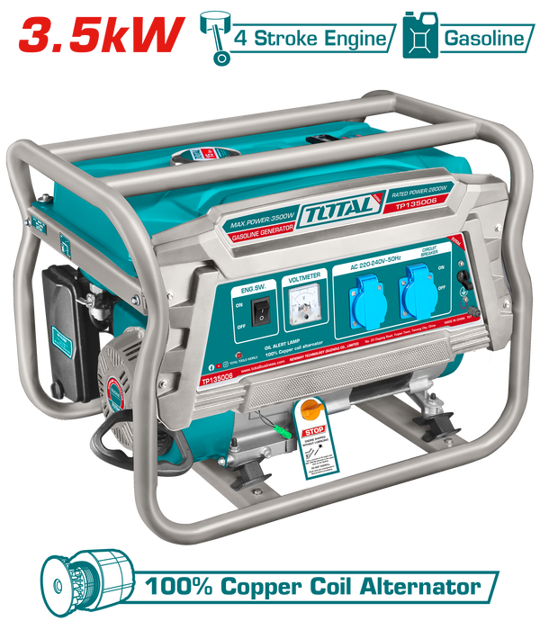 TOTAL Gasoline Generator 3.5kW | 208mL (TP135006)