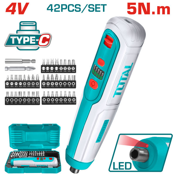 4V charging screwdriver with accessories from Total