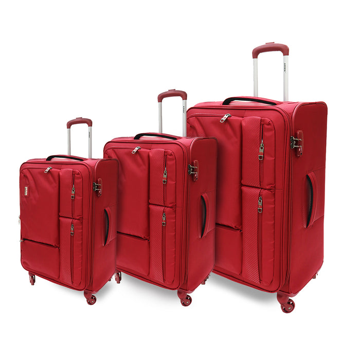 ARMN brand Leverage 3-Piece Soft Luggage Set - Red