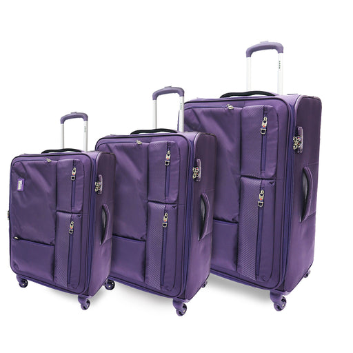 ARMN brand Leverage 3-Piece Soft Luggage Set - Purple