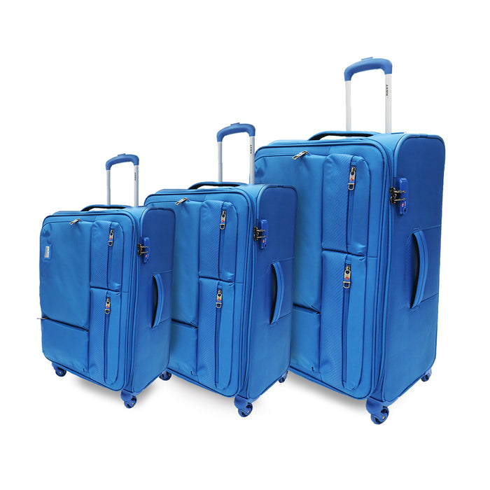 ARMN brand Leverage 3-Piece Soft Luggage Set - Blue