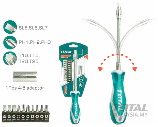 مفك فلكسبل 12 قطعة من TOTAL Bashiti Hardware