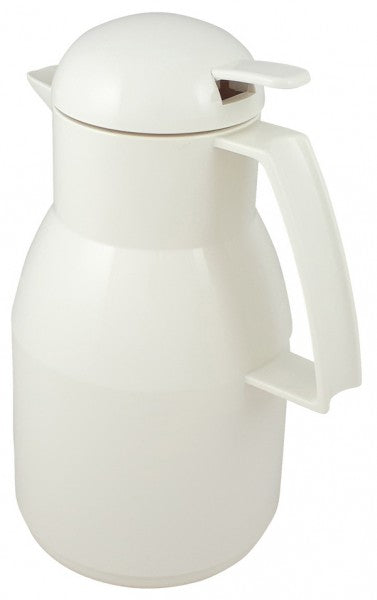 Helios Top Push 1L Thermos - White