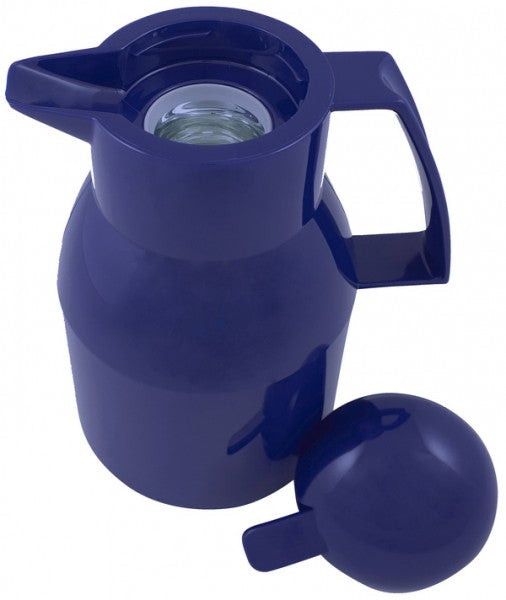 Helios Top Push 1L Thermos - Dark Blue