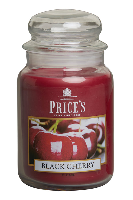 Price's brand Large Candle Jar with Lid - Black Cherry