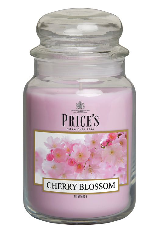 Price's brand Large Candle Jar with Lid - Cherry Blossom