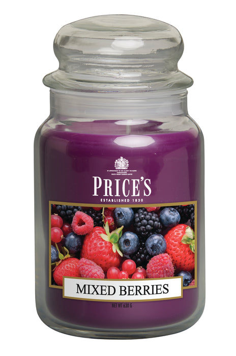 Price's brand Large Candle Jar with Lid - Mixed Berries