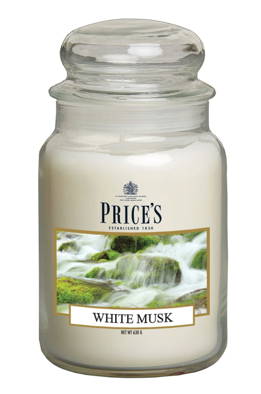 Price's brand Large Candle Jar with Lid - White Musk