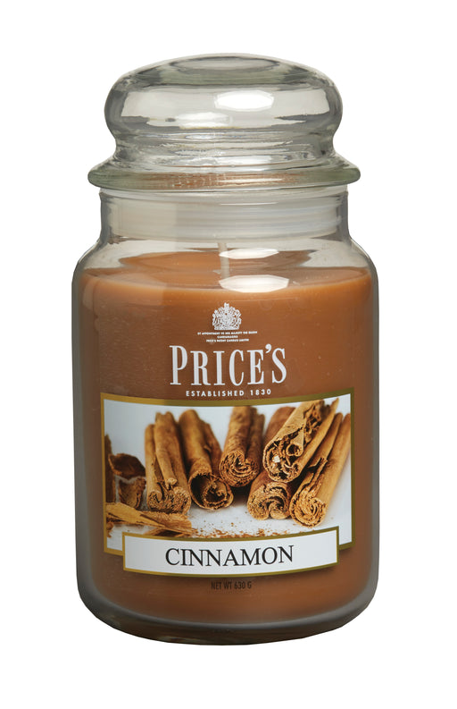 Price's brand Large Candle Jar with Lid - Cinnamon