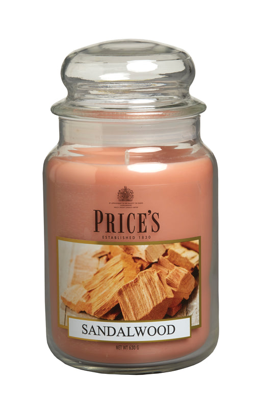 Price's brand Large Candle Jar with Lid - Sandalwood