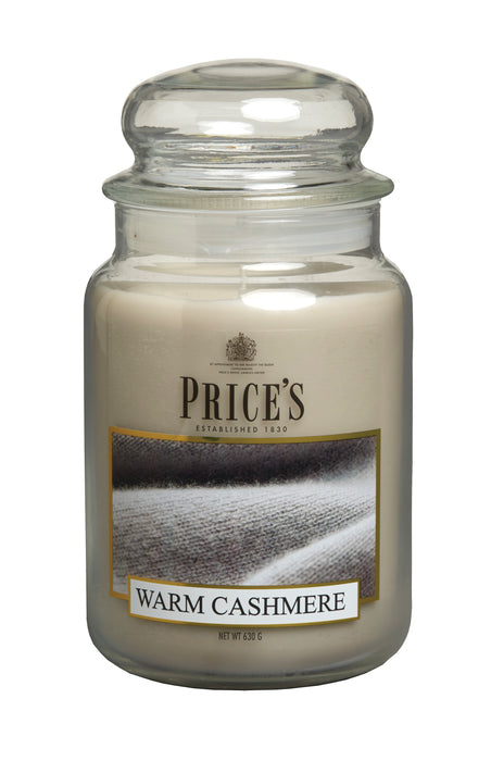 Price's brand Large Candle Jar with Lid - Warm Cashmere