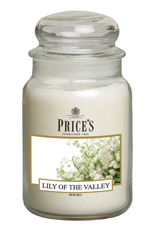 Price's brand Large Candle Jar with Lid - Lily of the Valley