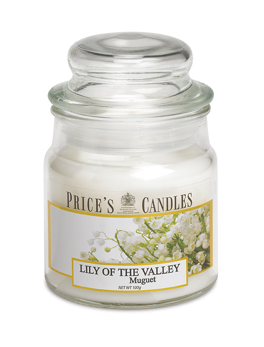 Price's brand Medium Candle Jar with Lid - Lily of the Valley