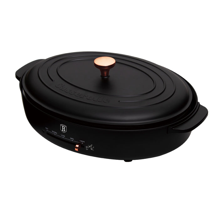 Berlinger Haus Electric Grill with Lid - Black-Rose