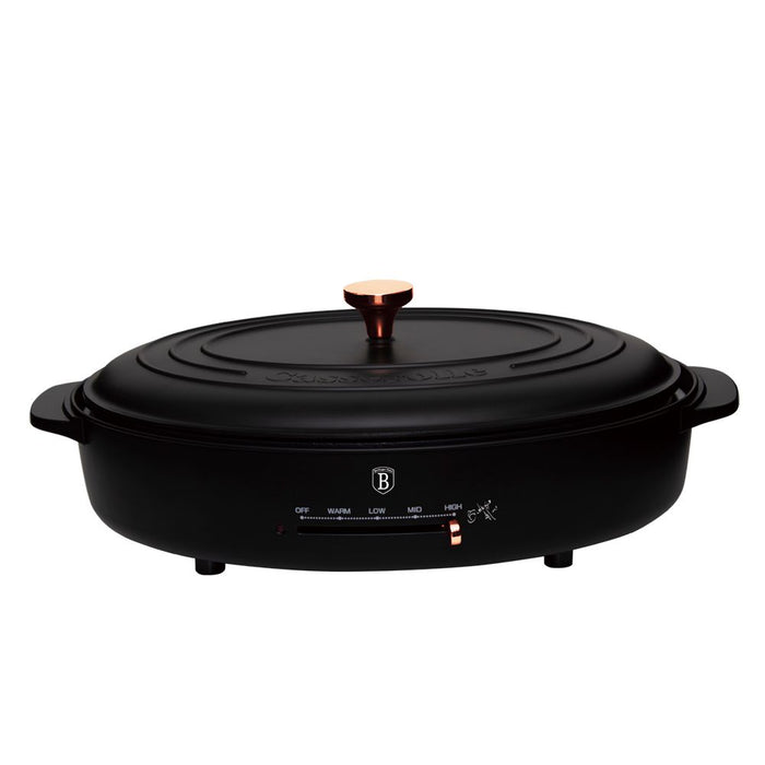 Berlinger Haus Electric Grill with Lid - Black-Rose