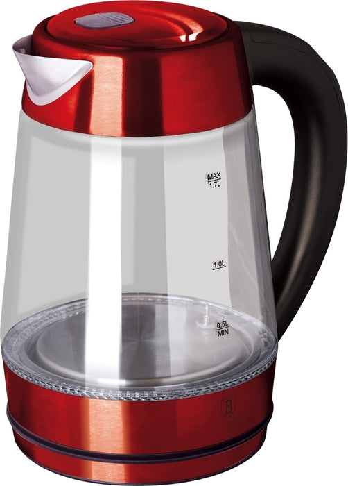 Berlinger Haus brand Burgundy Electric Glass Kettle - 1.7L