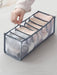 ARMN brand TidyFold 7-Compartment Drawer Organizer - Gray & Translucent