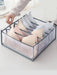 ARMN brand TidyFold 6-Compartment Drawer Organizer - Gray & Translucent