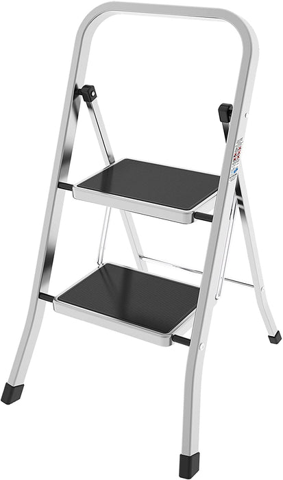 Colombo Factotum 2 Step Ladder - Silver