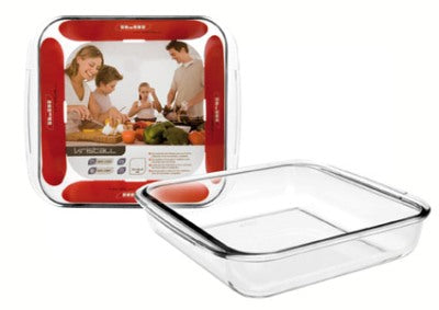 Ibili brand Kristall 22x22cm Square Glass Tray