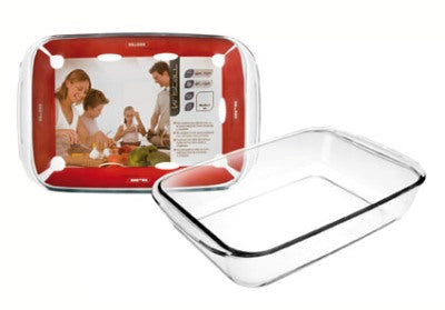 Ibili brand Kristall 40x25cm High Rectangular Glass Tray