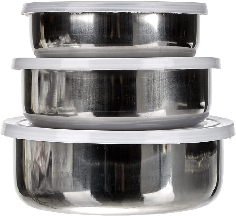 Set of 3 stainless steel food containers