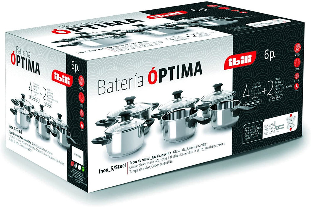 Ibili Bateria Optima 6-Piece Cookware Set