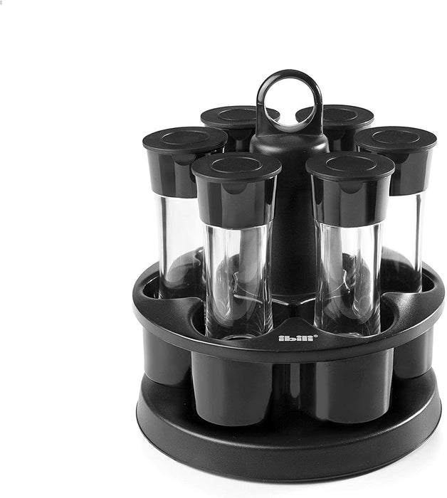 Set of 6 spice jars with rotating stand from Ibili