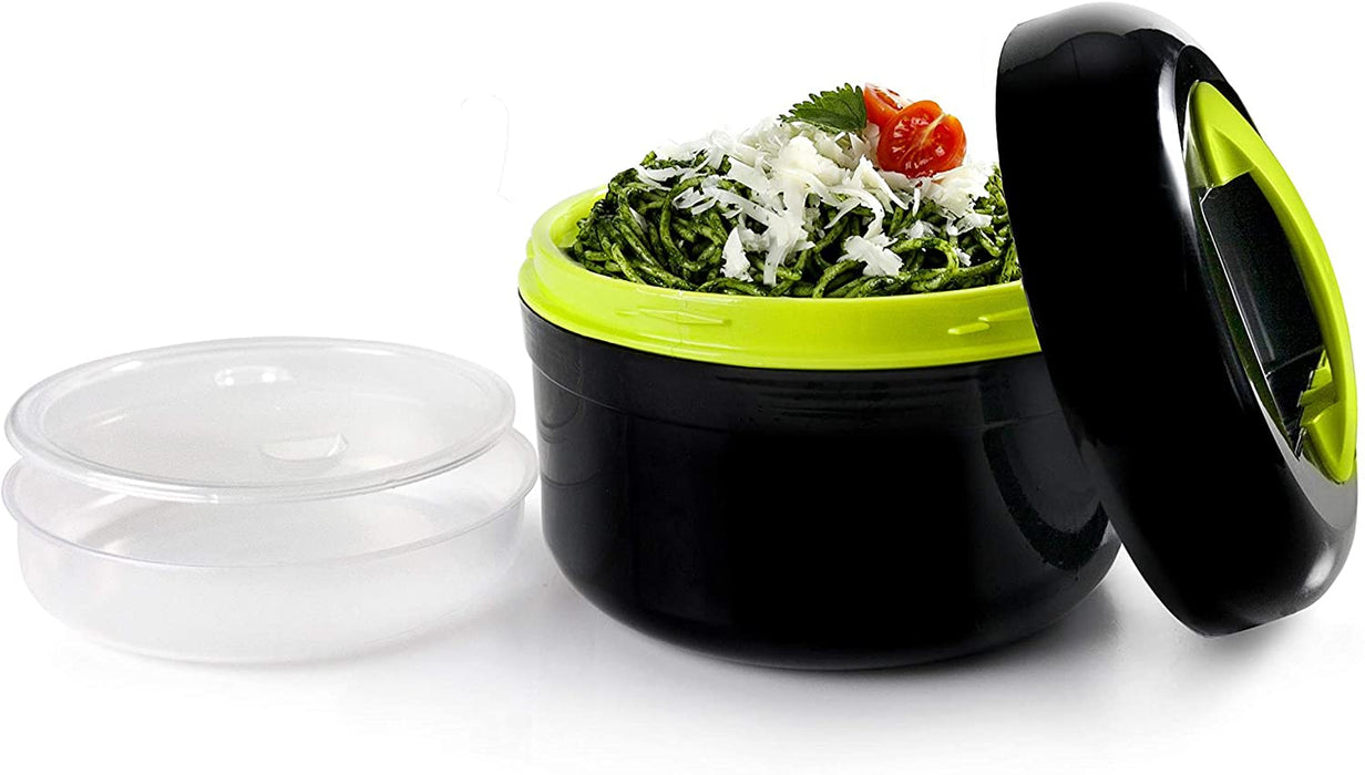 Ibili brand 1.4L Lunch Box - Black & Green