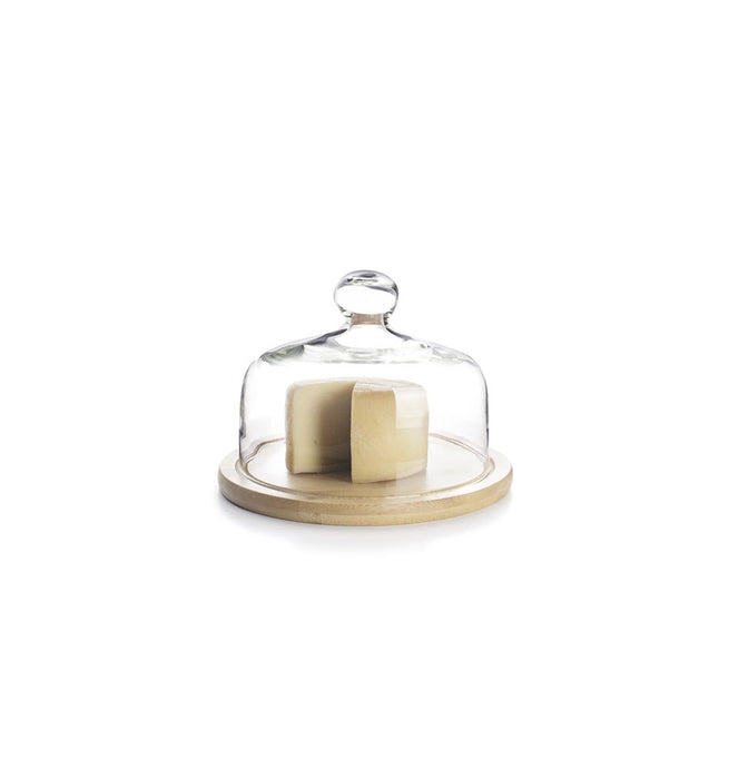 Ibili Cake Stand with Glass and Bamboo Lid 18cm