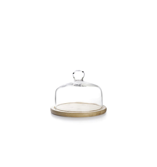 Ibili Cake Stand with Glass and Bamboo Lid 18cm